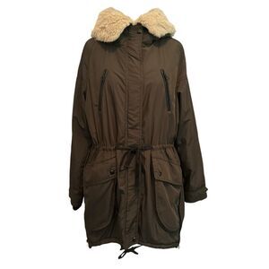 ATMOSPHERE Jacket SIZE 8 FAUX FUR HOOD PADDED LIGHT PARKA​